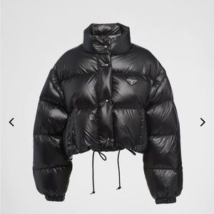Prada Re-Nylon cropped convertible down jacket